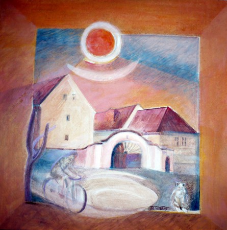 Statek, 2015, 32x32, akryl, soukr. sb.